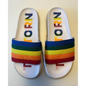 Tretorn Rainbow Striped Pride Slide Sandals, Size 8 (US)